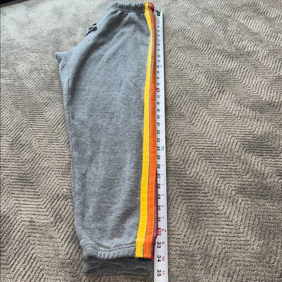 Aviator Nation Gray Joggers with Rainbow Side Stripe 5 SWEATPANTS - Size XSmall - Picture 11 of 14